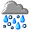Mostly cloudy